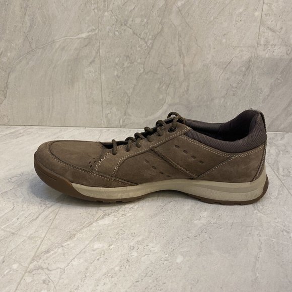 CLARKS Mens Shoes Size US 10 UK 9 EU 43 Brown Leather & Suede Sneakers Ortholite - Picture 6 of 16